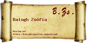 Balogh Zsófia névjegykártya